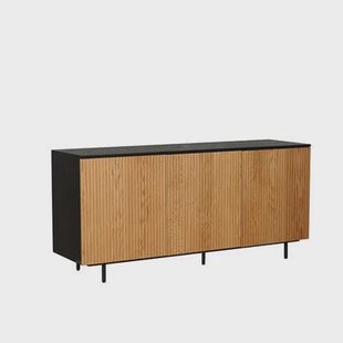 Bronx71 Dressoir Haley zwart|blank eiken 160 cm