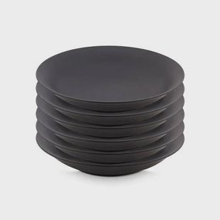 vtwonen - Pastaborden - Bordenset - Mat zwart - 25,5cm - Set van 6