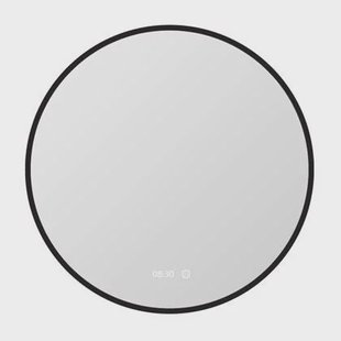 Vtw Living - Badkamerspiegel Rond 80 cm Zwart Spiegel met Verlichting
