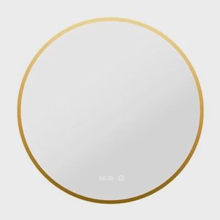 Vtw Living - Badkamerspiegel Rond 80 cm Goud Spiegel met Verlichting