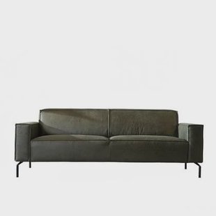 Bronx71 Industriële bank 3-zits Kansas eco-leer olijfgroen