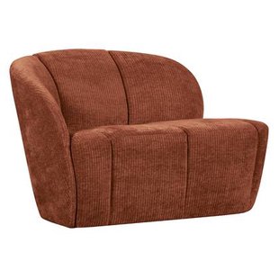 WOOOD Mojo 2-Zits Bankje Links - Geweven Ribstof - Roestbruin