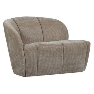 WOOOD Mojo 2-Zits Bankje Links - Geweven Ribstof - Donkerzand