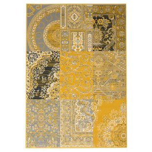 Tapeso Vloerkleed patchwork - Ease Agatha okergeel - 190x280 cm