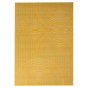 Tapeso Japandi vloerkleed - Ease Akira okergeel - 160x230 cm