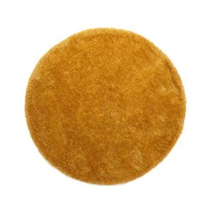 Tapeso Rond hoogpolig vloerkleed velvet - Posh goud - 160 cm