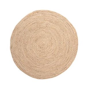 Boho&me Jute vloerkleed rond - Braided - wit|naturel - 120 cm