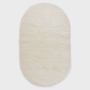 Tapeso Ovaal hoogpolig vloerkleed velvet - Posh wit - 240x340 cm