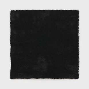 Tapeso Vierkant hoogpolig vloerkleed velvet - Posh zwart - 160x160 cm