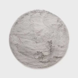 Tapeso Fluffy vloerkleed rond - Comfy Deluxe lichtgrijs - 80 cm