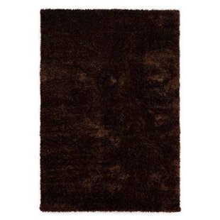 Tapeso Hoogpolig vloerkleed velvet - Posh donkerbruin - 240x340 cm