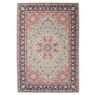 Heritaged Vintage buitenkleed - Valenca Nova saliegroen|rood - 200x290