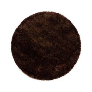 Tapeso Rond hoogpolig vloerkleed velvet - Posh donkerbruin - 280 cm