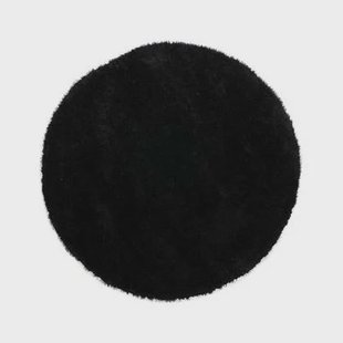 Tapeso Rond hoogpolig vloerkleed velvet - Posh zwart - 200 cm