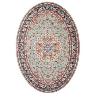 Heritaged Buitenkleed ovaal Vintage - Valenca Nova saliegroen|rood -