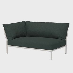 Houe Level2 linker hoek 2-zits loungebank frame wit stof Alpine
