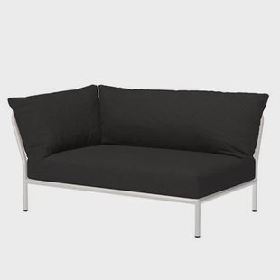 Houe Level2 linker hoek 2-zits loungebank frame wit stof Char