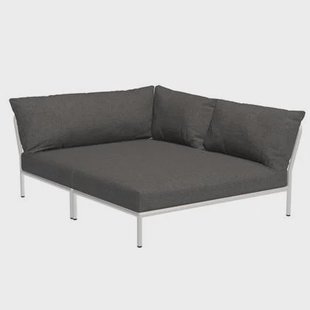 Houe Level2 Cozy Corner loungebank rechts frame wit stof Darkgrey