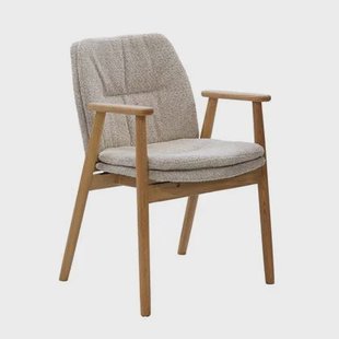 DÉJA Living - Eetkamerstoel Taupe - Eikenhout - Amelie - Set van 2