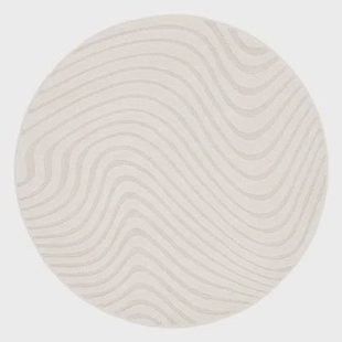 sweeek - Interieur tapijt met verhoogd golfpatroon in crème
