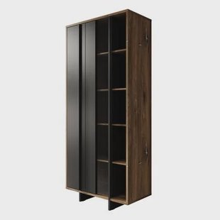 Meubella - Vitrinekast Jonna - Zwart - 90 cm