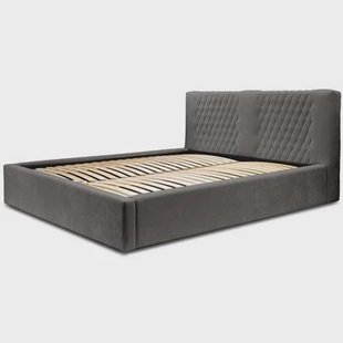 Trae Mobler Montana 160 x 200 cm Gestoffeerd Bed Donkergrijs Trae Mobler Montana 160 x 200 cm Gestoffeerd Bed Donkergrijs