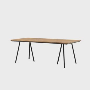 Nest outdoor Josua Tuintafel Zwart - Met Houten Blad - 200 x 100 cm