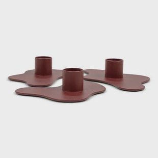 Spinder Design kandelaar Melt - Burgundy - set van 3