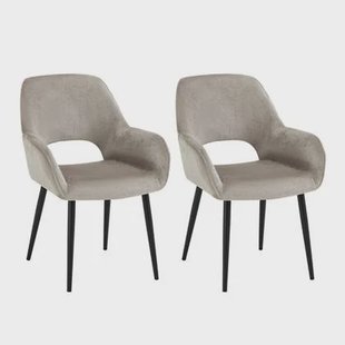 Furnihaus Eetkamerstoelen met armleuning Levi Taupe Stof - Set van 2