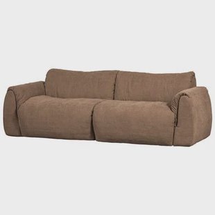 WOOOD Baggy 2-Zits Bank - Geweven Chenille - Bruin - 81x228x102