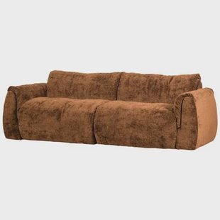 WOOOD Baggy 2-Zits Bank - 3D Chenille - Middenbruin - 81x228x102