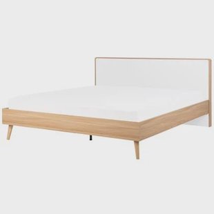 Beliani - SERRIS - Bed - Lichtbruin|Wit - 180 x 200 cm - MDF