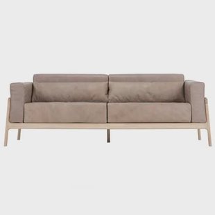 Fawn sofa 3-zits whitewash Dakar Leather Stone