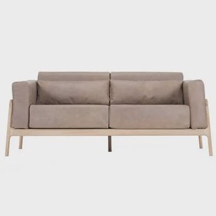 Fawn sofa 2-zits whitewash Dakar Leather Stone