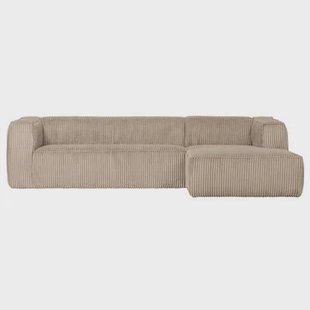 WOOOD Exclusive Bean Hoekbank Rechts - Ribstof - Travertin WOOOD Exclusive Bean Hoekbank Rechts - Ribstof - Travertin