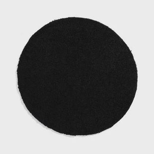 Tapeso Rond hoogpolig vloerkleed shaggy Trend effen - zwart - 80 cm