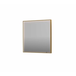 Spiegel INK SP19 80x4x80 cm incl. direct LED-Verlichting Rondom en Spiegelverwarming Geborsteld Mat Goud Spiegel INK SP19 80x4x80 cm incl. direct LED-Verlichting Rondom en Spiegelverwarming Geborsteld Mat Goud