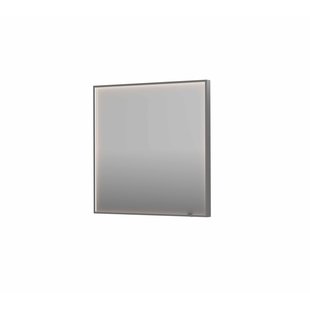 Spiegel INK SP19 80x4x80 cm incl. direct LED-Verlichting Rondom en Spiegelverwarming Geborsteld RVS