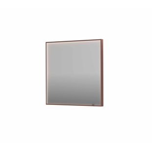 Spiegel INK SP19 80x4x80 cm incl. direct LED-Verlichting Rondom en Spiegelverwarming Geborsteld Koper