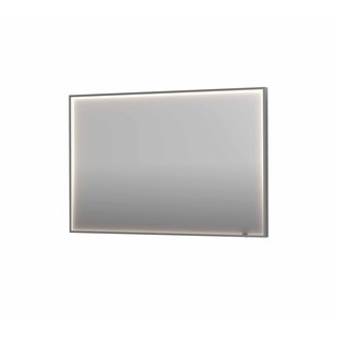 Spiegel INK SP19 120x4x80 cm incl. direct LED-Verlichting Rondom en Spiegelverwarming Geborsteld RVS