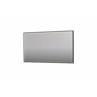 Spiegel INK SP19 140x4x80 cm incl. direct LED-Verlichting Rondom en Spiegelverwarming Geborsteld Metal Black