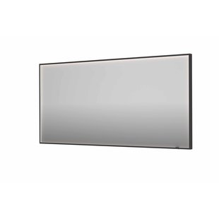 Spiegel INK SP19 160x4x80 cm incl. direct LED-Verlichting Rondom en Spiegelverwarming Geborsteld Metal Black