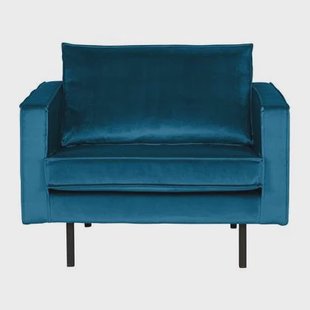 WOOOD Rodeo Fauteuil - Velvet - Blauw