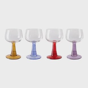 HKliving Swirl Wijnglas 0,2 L - Set van 4