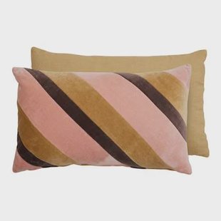 HKliving Striped Velvet Sierkussen 30 x 50 cm - Sunkissed