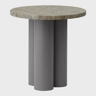 Normann Copenhagen Dit Bijzettafel - Grey Travertine Silver Normann Copenhagen Dit Bijzettafel - Grey Travertine Silver
