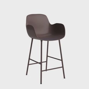 Normann Copenhagen Form Barkruk High 65 cm met Armleuning - Staal - Bruin