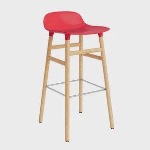 Normann Copenhagen Form Barkruk Low 75 cm - Eiken - Bright Red