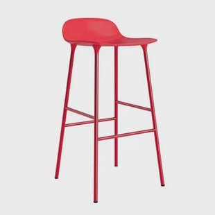 Normann Copenhagen Form Barkruk Low 75 cm - Staal - Bright Red