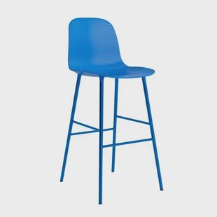 Normann Copenhagen Form Barkruk High 75 cm - Staal - Bright Blue